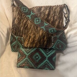 Designer Custom Leather Tejas bag and matching wallet